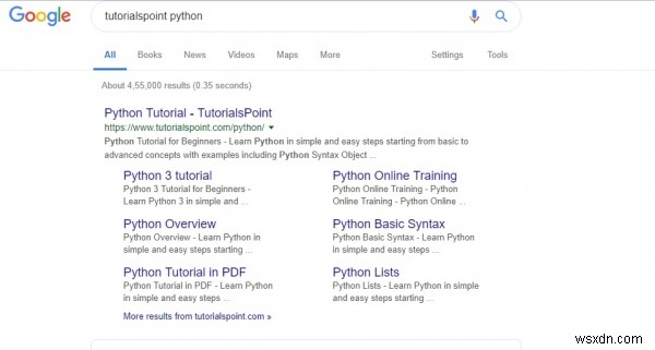 ดำเนินการค้นหาโดย Google โดยใช้รหัส Python หรือไม่ 