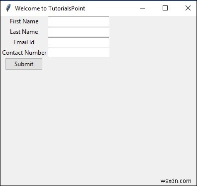 แบบฟอร์มลงทะเบียนอย่างง่ายโดยใช้ Python Tkinter 