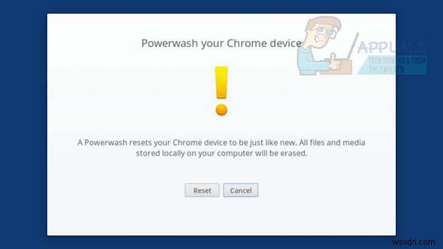 วิธีรีเซ็ตเป็นค่าเริ่มต้นจากโรงงานหรือ Powerwash Chromebook 