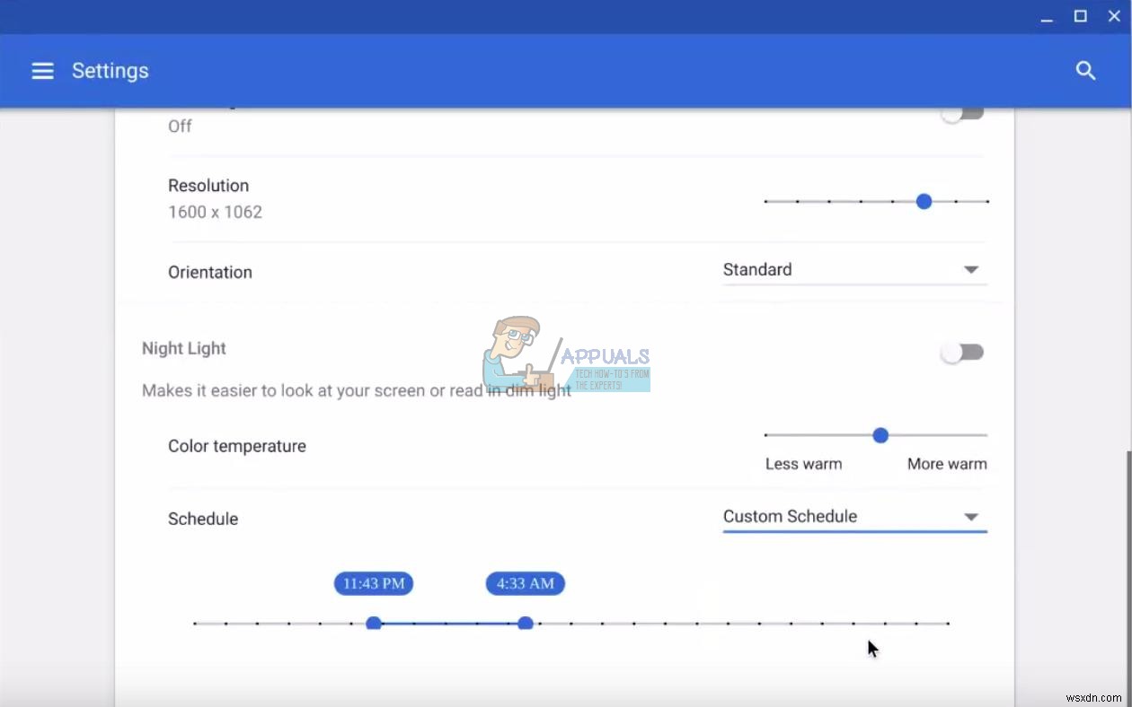 วิธีเปิดใช้งานโหมดกลางคืนบน Chrome OS 