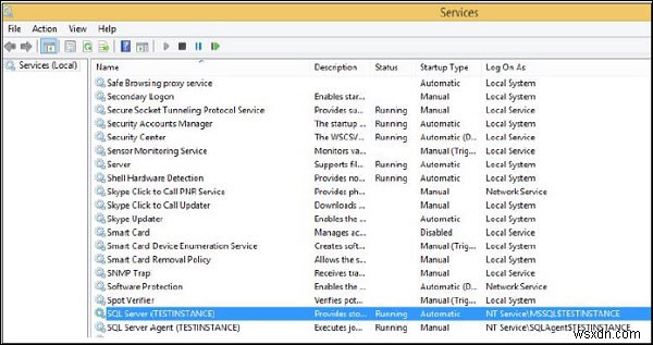 วิธีเริ่มและหยุดบริการใน MS SQL Server 