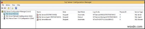 วิธีเริ่มและหยุดบริการใน MS SQL Server 