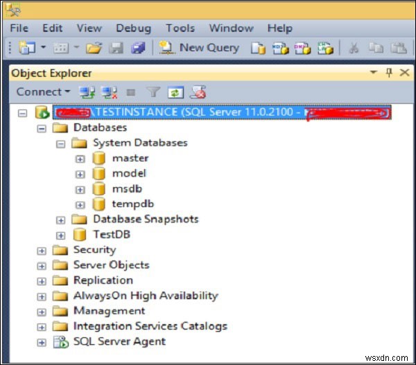 การตรวจสอบฐานข้อมูลใน MS SQL Server 
