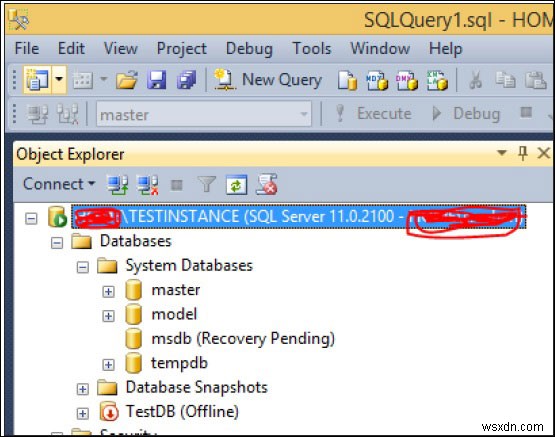 การตรวจสอบฐานข้อมูลใน MS SQL Server 