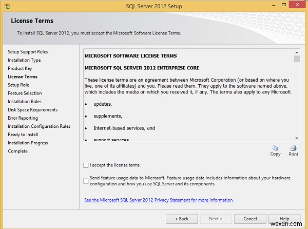 คำแนะนำในการติดตั้ง MS SQL Server 