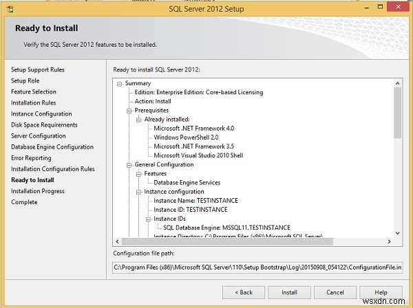 คำแนะนำในการติดตั้ง MS SQL Server 