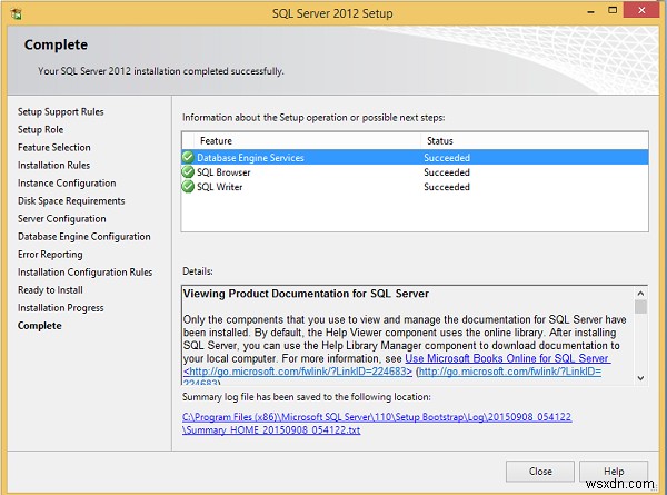 คำแนะนำในการติดตั้ง MS SQL Server 