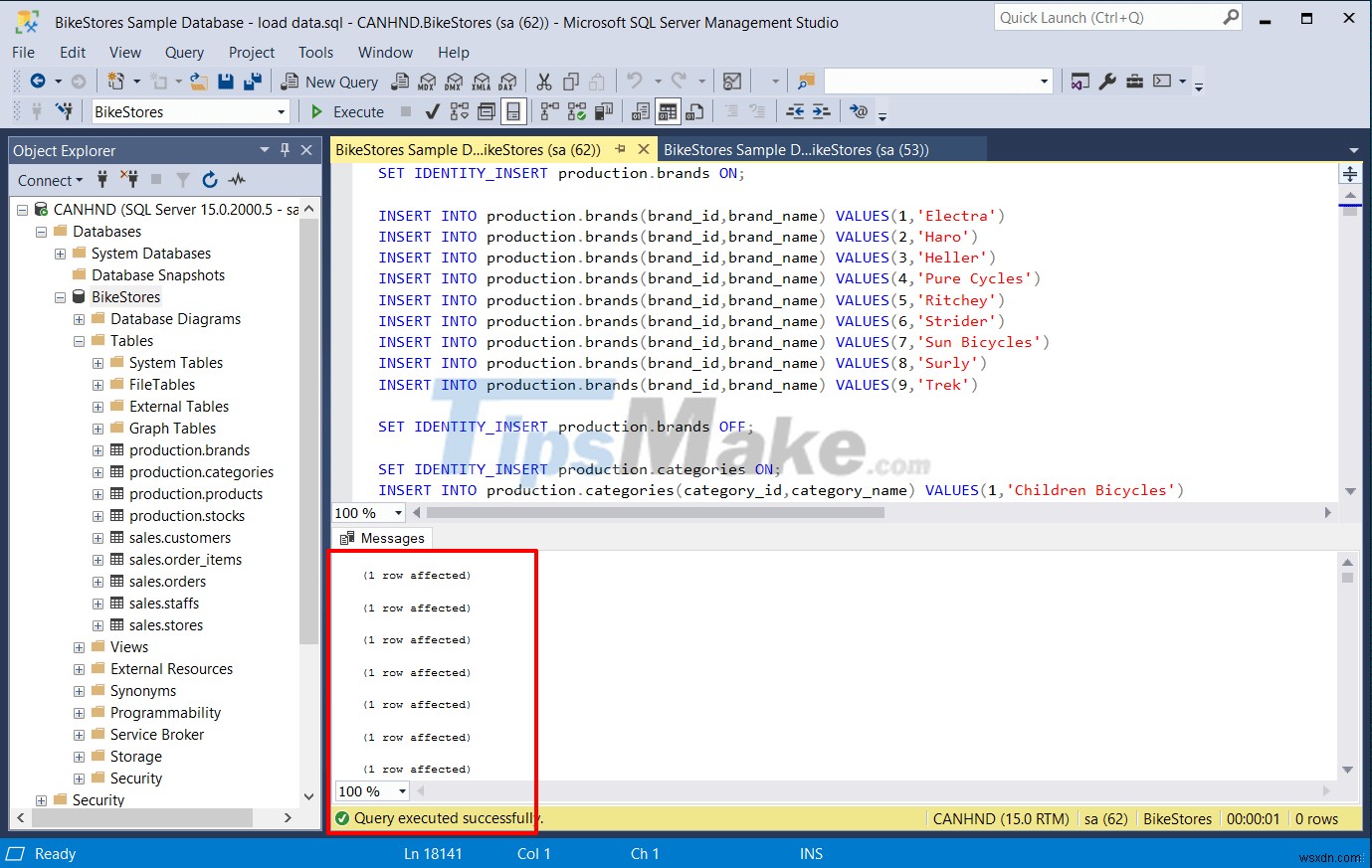 วิธีการนำเข้าข้อมูลจากไฟล์สคริปต์ไปยัง SQL Server 