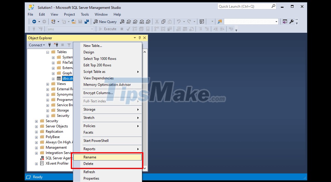 การทำงานพื้นฐานกับฐานข้อมูลใน Microsoft SQL Server 