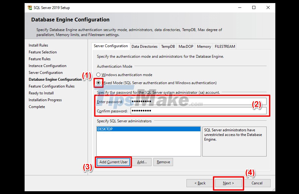 ขั้นตอนในการติดตั้ง Microsoft SQL Server บน Windows 10 