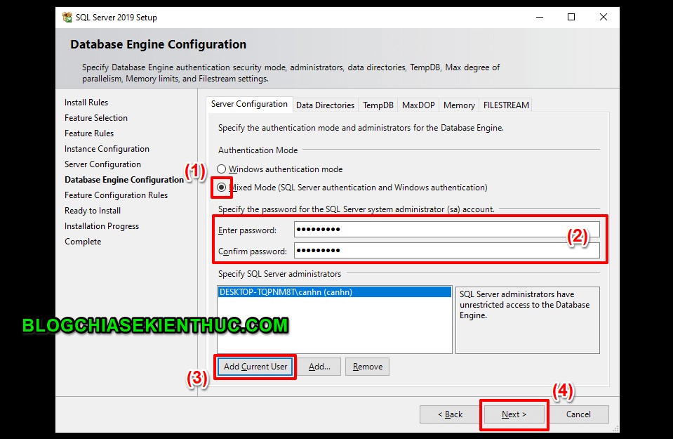 ขั้นตอนในการติดตั้ง Microsoft SQL Server บน Windows 10 