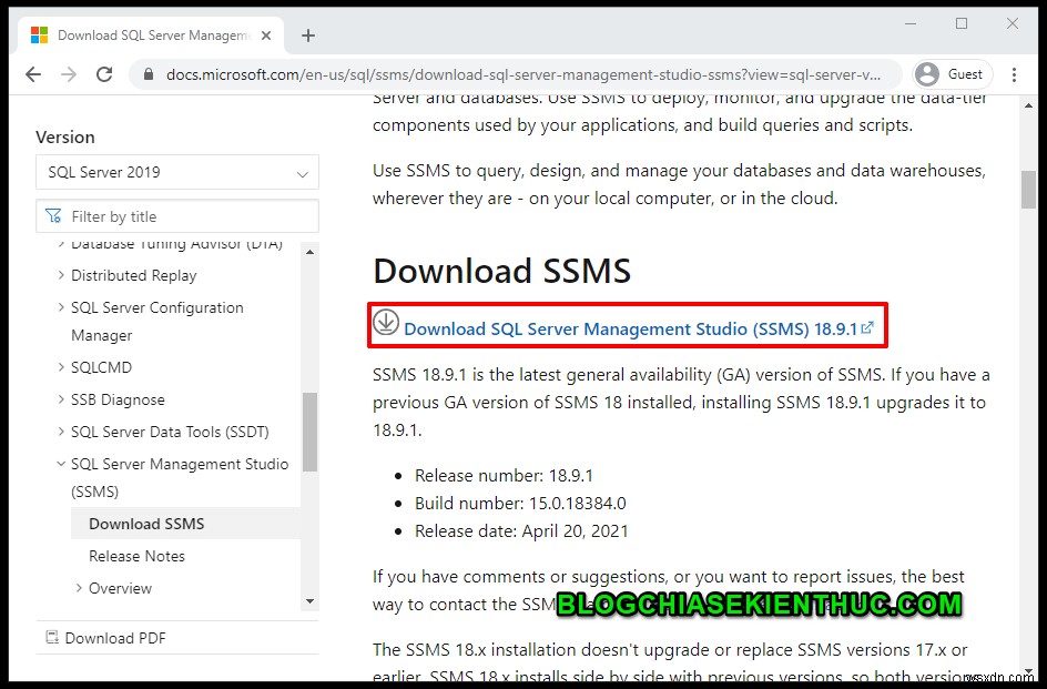 ขั้นตอนในการติดตั้ง Microsoft SQL Server บน Windows 10 