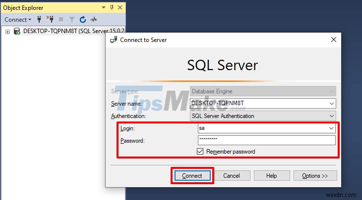 วิธีเชื่อมต่อกับ SQL Server ผ่าน SSMS 