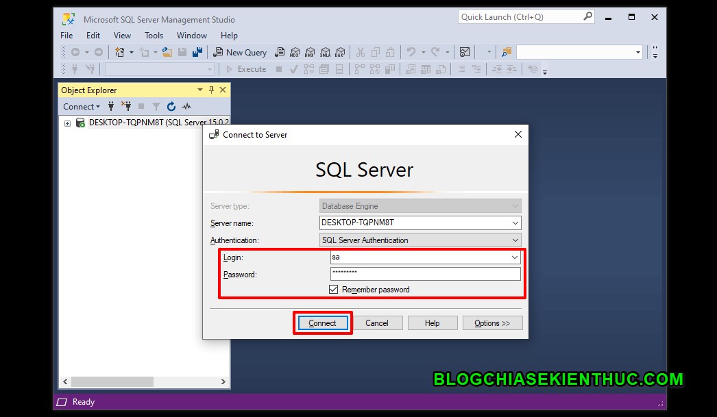 วิธีเชื่อมต่อกับ SQL Server ผ่าน SSMS 