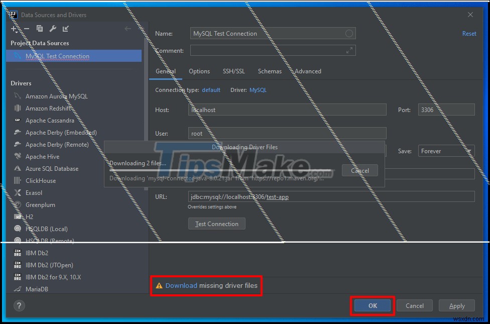 คำแนะนำเกี่ยวกับวิธีการเชื่อมต่อกับเซิร์ฟเวอร์ MySQL ใน IntelliJ 