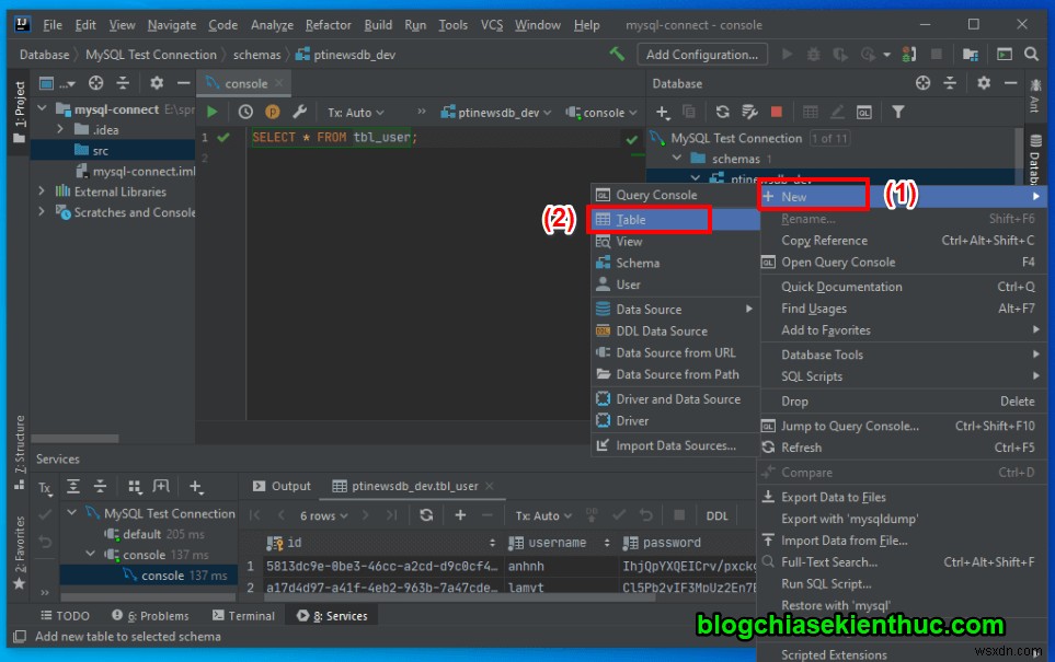 คำแนะนำเกี่ยวกับวิธีการเชื่อมต่อกับเซิร์ฟเวอร์ MySQL ใน IntelliJ 