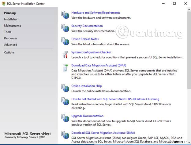 คำแนะนำในการติดตั้ง SQL Server 2019 