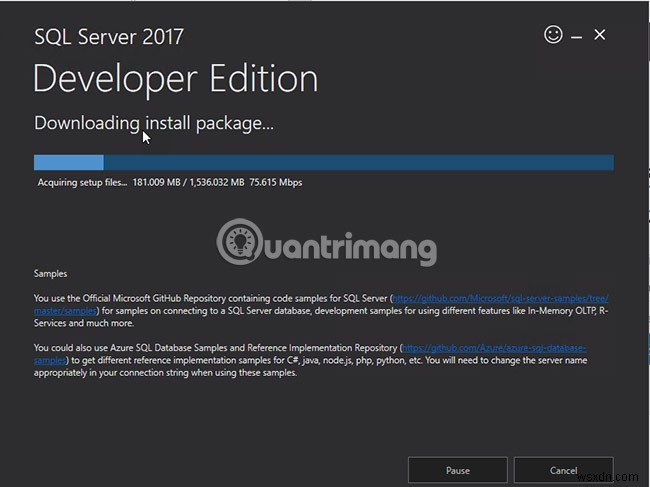 คำแนะนำในการติดตั้ง SQL Server 2017 ทีละขั้นตอน