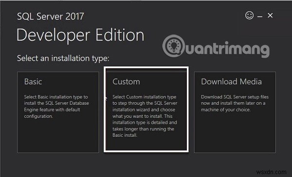 คำแนะนำในการติดตั้ง SQL Server 2017 ทีละขั้นตอน