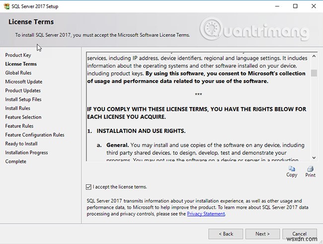 คำแนะนำในการติดตั้ง SQL Server 2017 ทีละขั้นตอน