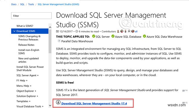 คำแนะนำในการติดตั้ง SQL Server 2017 ทีละขั้นตอน