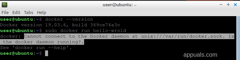 [แก้ไข] ไม่สามารถเชื่อมต่อกับ Docker Daemon ที่  unix:///var/run/docker.sock  