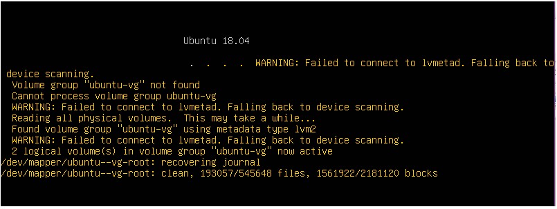 จะแก้ไขข้อผิดพลาด  ไม่สามารถเชื่อมต่อกับ lvmetad  บน Ubuntu ได้อย่างไร 