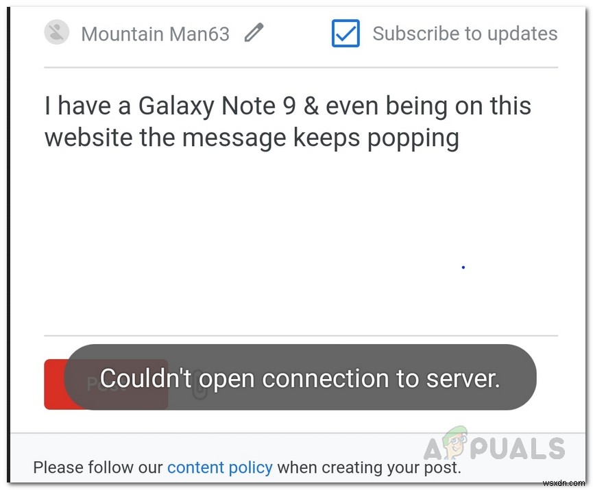 แก้ไข:“ไม่สามารถเปิดการเชื่อมต่อกับเซิร์ฟเวอร์” บน Samsung Phones 