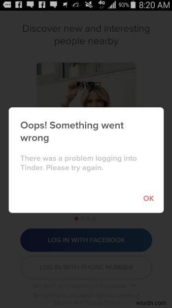 วิธีแก้ปัญหา Tinder ไม่สามารถเข้าสู่ระบบบน Android