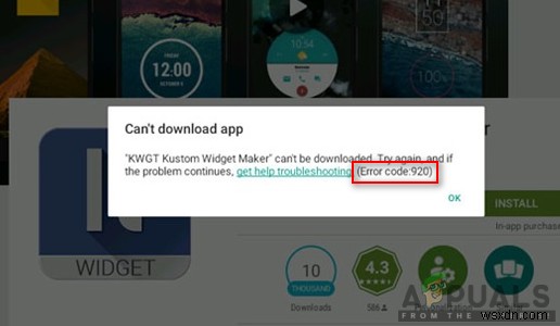 วิธีแก้ไขรหัสข้อผิดพลาดของ Google Play Store 920 