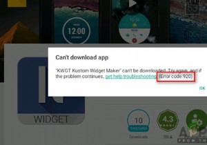 วิธีแก้ไขรหัสข้อผิดพลาดของ Google Play Store 920 