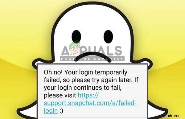แก้ไข:การเข้าสู่ระบบ Snapchat ล้มเหลวชั่วคราว 