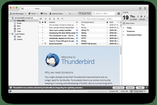 วิธีตั้งค่าอีเมล Comcast ใน Thunderbird 