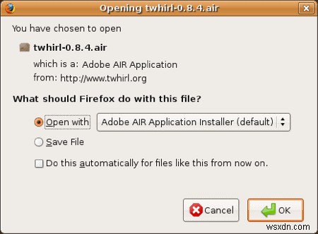 วิธีการติดตั้ง Adobe AIR ใน Ubuntu