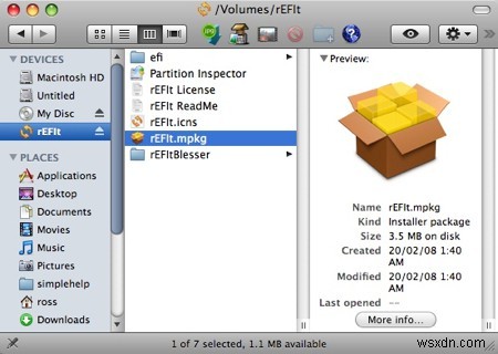 ภาพรวมและการติดตั้ง:rEFIt – ตัวจัดการการบูต OS X