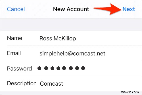 วิธีเพิ่มอีเมล Comcast ไปยัง iPhone หรือ iPad 