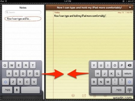 วิธี “แยก” คีย์บอร์ดของ iPad 