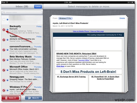 วิธีลบอีเมลหลายฉบับพร้อมกันบน iPhone, iPad หรือ iPod Touch ของคุณ 