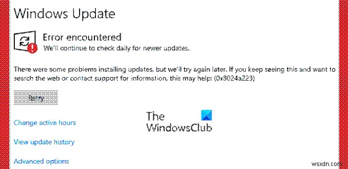 แก้ไขข้อผิดพลาด Windows Update 0x8024a203 บน Windows 11/10 
