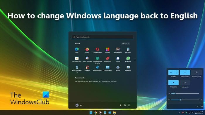 วิธีเปลี่ยนภาษา Windows กลับเป็นภาษาอังกฤษ 