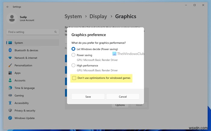 วิธีเปิดใช้งานการเพิ่มประสิทธิภาพสำหรับเกมที่มีหน้าต่างใน Windows 11 