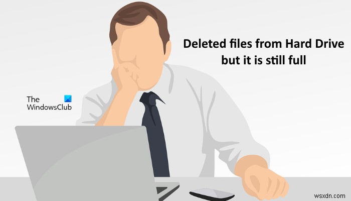 ลบไฟล์จาก Hard Drive แล้ว แต่ยังเต็มอยู่ 