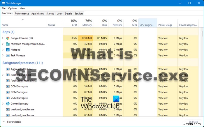 SECOMNService.exe คืออะไร ฉันสามารถปิดการใช้งานได้หรือไม่ 