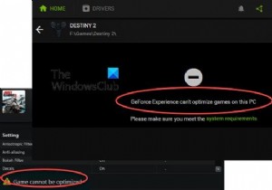 GeForce Experience ไม่สามารถเพิ่มประสิทธิภาพเกมบน Windows PC 