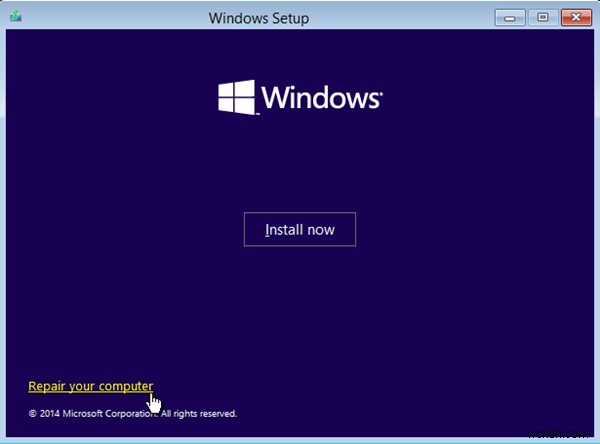 วิธีการบูตหรือซ่อมแซมคอมพิวเตอร์ Windows โดยใช้สื่อการติดตั้ง 