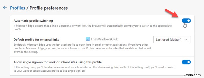 วิธีสลับโปรไฟล์สำหรับไซต์เฉพาะใน Edge . โดยอัตโนมัติ 