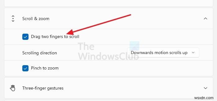 การเลื่อนด้วยสองนิ้วไม่ทำงานใน Windows 11/10 