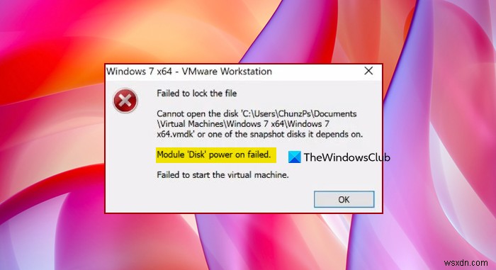 ล็อกไฟล์ล้มเหลว เปิดโมดูลดิสก์ล้มเหลวบน VMWare 