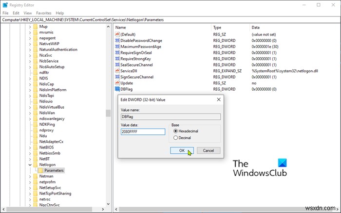 วิธีเปิดใช้งานหรือปิดใช้งานการบันทึกการดีบักสำหรับบริการ Netlogon บน Windows 10 
