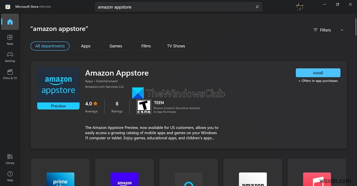 วิธีใช้ Amazon Appstore บน Windows 11 